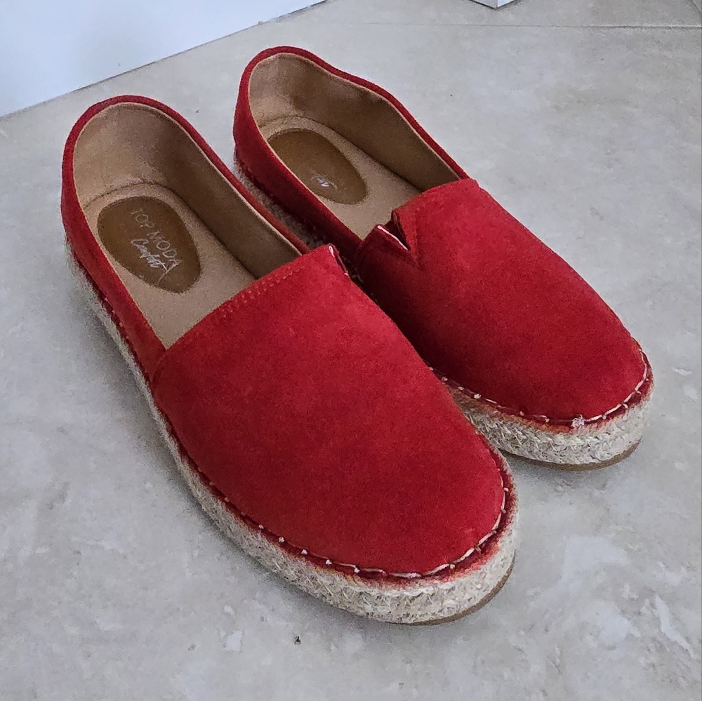 Red Espadrilles Shoes size 7.5